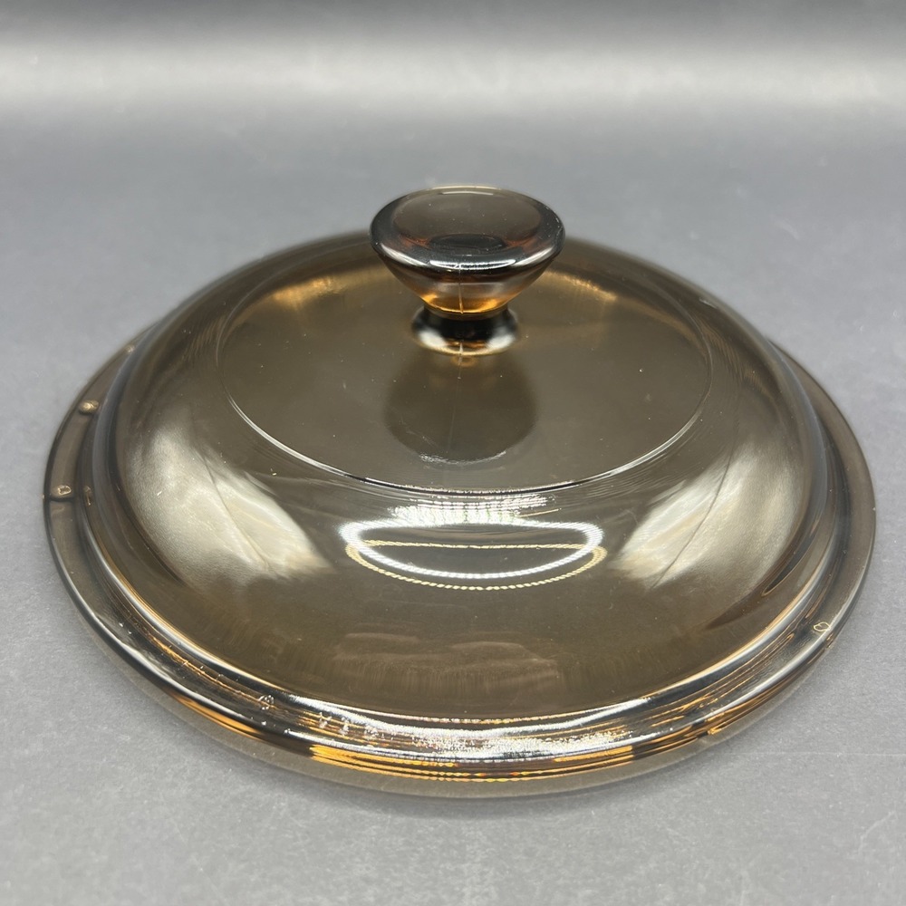 Vintage Pyrex V-1-C Amber Glass Replacement Lid Vision Ware
